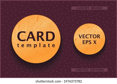 Poster template with two gold labels. A rich decorative concept for the luxury segment. Vector modern design