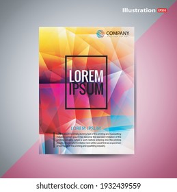 Poster template vector with colorful abstract background