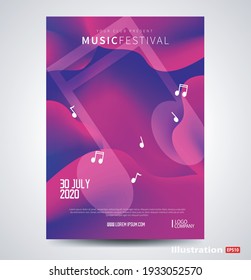 Poster template vector with colorful abstract background. Flyer design