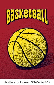 Poster template vector illustration, image of basketball ball on poster