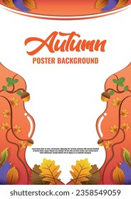 Plakatvorlagenvektor-Blätter für die Herbstsaison V3