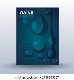 Plantilla de póster. gotas de agua, diseño vectorial