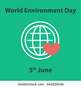 Poster Template. World Environment Day. Everyone cares about nature Concept. Volunteer program. Conference participant badge or brochure. Earth Day. Vector EPS 10