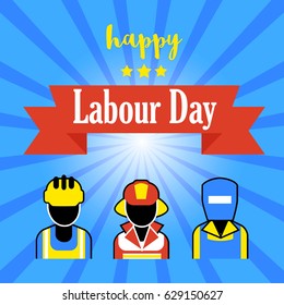 Poster template for world's labour day. Worker's day design element.