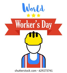 Poster template for world's labour day. Worker's day design element.