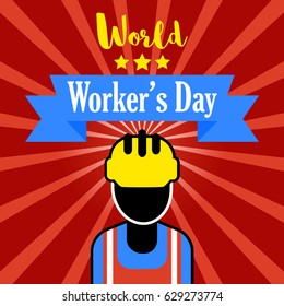 Poster template for world's labour day. Worker's day design element.