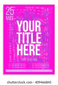 Poster template for your design. Hand drawn elements. Hipster style. Vector illustration