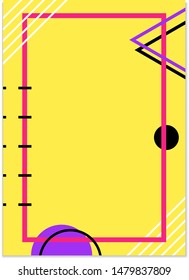 Poster templates with abstract shapes, geometric style 80s Memphis flat and linear design elements. Retro art for covers, banners, flyers and posters. Eps10 vector illustration, business cards