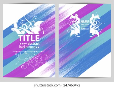 Poster templates set with paint splash. Abstract background for festive events, flyers and placards.