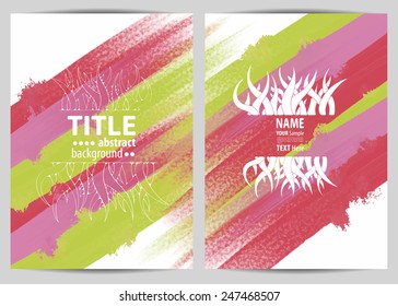 Poster templates set with paint splash. Abstract background for festive events, flyers and placards.