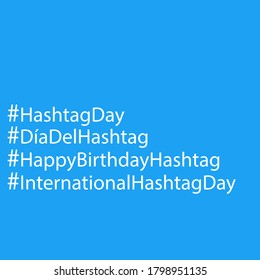 Poster  with text to celebrate hashtag day.