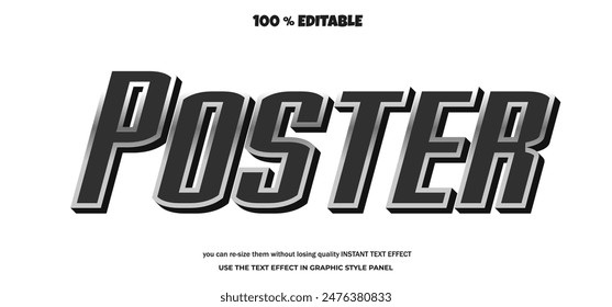 Poster text effect. Editable text effect.