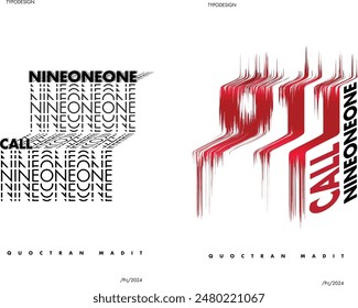 Poster text effect flow nine one one illustrator simple minimalist film tittle