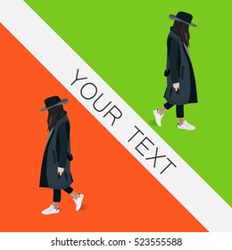 poster text woman coat