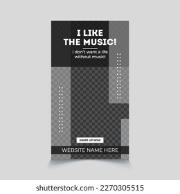 A poster that says I love the music Instagram Story Design