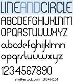 Poster thin circle black font and numbers.