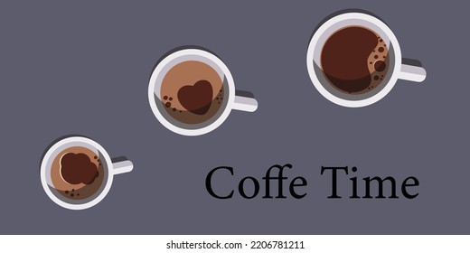 Poster mit drei Tassen Kaffee