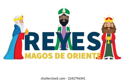 Poster of the three wise men of the East. Text in Spanish