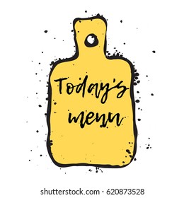 Poster Today's menu. Yellow board