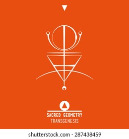 Poster transgenesis.Sacred geometry set of trendy vector Alchemy symbols collection on grunge background. Religion, philosophy, spirituality, occultism, science, magic. Design and tattoo elements.

