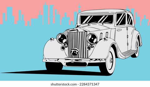 dibujo de entrada de lápiz retro de vectores de transporte de póster