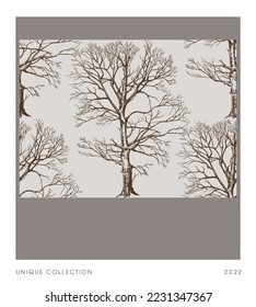  Poster with tree in vintage style