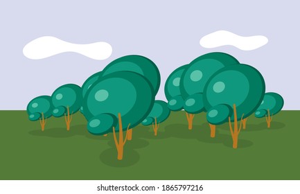 poster with trees, background with minimalistic trees, forest, park