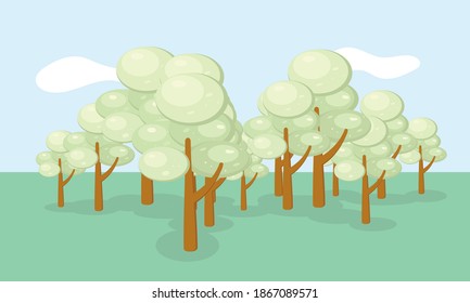 poster with trees, background with minimalistic trees, forest, park