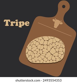 Poster with tripe on cutting board