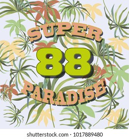 poster with tropical leaves