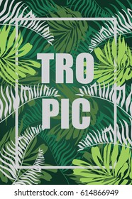 poster with tropical leaves