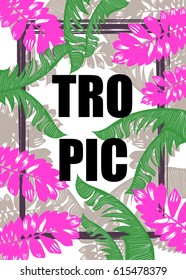 poster with tropical leaves