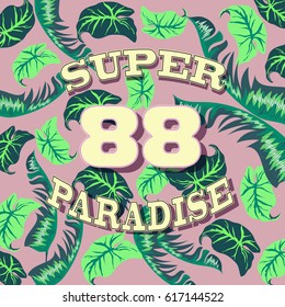 poster with tropical leaves