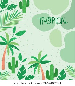 afiche de plantas y árboles tropicales