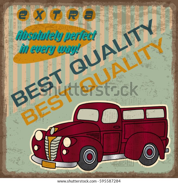 poster truck red car vintage, absolutely perfect in\
every way.