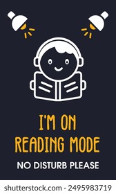 a poster or tshirt design for a little boy that says he is in reading mode