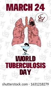 poster for tuberculosis control day. sketch poster. vector illustration