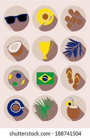 Poster with the typical items from Brazil