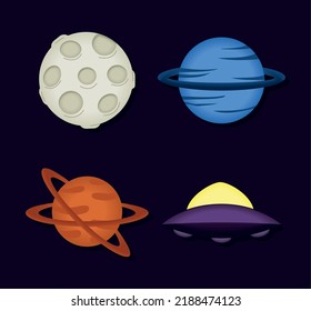 poster of universe items set