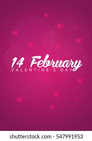 Poster Valentines Day flat. Pink envelope on pink background. Vector flat illustration