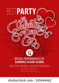 Poster Valentine's Day Party. Vector illustration