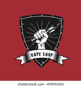 Poster Vape Shop 4x4 Red