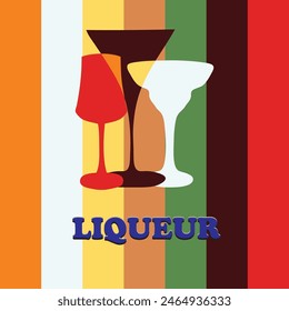 Poster for a variety of liqueurs line