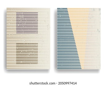 Poster with various geometrical elements in modern art style . Minimal design with geometric shapes . Trendy brochure . Vector illustration .