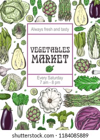 A poster with various vegetables. Vector illustration for your design