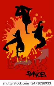 Poster vector break dance ready to print