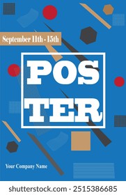Poster vector design on Blue surface for advertising. 