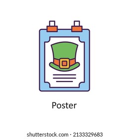 Poster Vector Filled Outline Icon Design illustration. St Patrick's Day Symbol on White background EPS 10 File