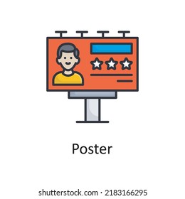 Poster vector filled outline Icon Design illustration. Miscellaneous Symbol on White background EPS 10 File