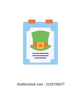Poster Vector Flat Icon Design illustration. St Patrick's Day Symbol on White background EPS 10 File